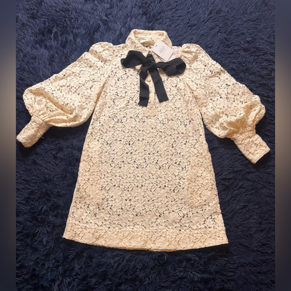 NWT ZIMMERMANN Puff Sleeve Lace Dress In Ivory. Size 4US
